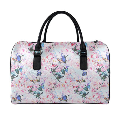 Blossom Floral Flower Pattern Print Leather Duffle Bag