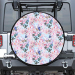 Blossom Floral Flower Pattern Print Leather Spare Tire Cover
