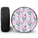 Blossom Floral Flower Pattern Print Leather Spare Tire Cover