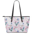 Blossom Floral Flower Pattern Print Leather Tote Bag With Zipper