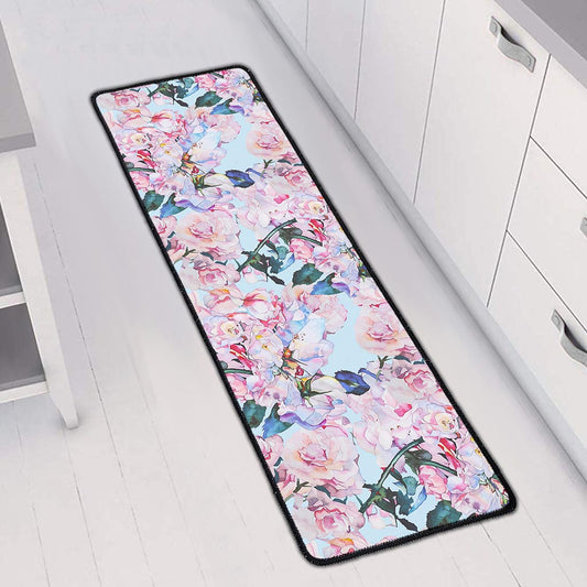 Blossom Floral Flower Pattern Print Long Kitchen Mat