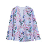 Blossom Floral Flower Pattern Print Long Sleeve Short Coat