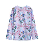 Blossom Floral Flower Pattern Print Long Sleeve Short Coat