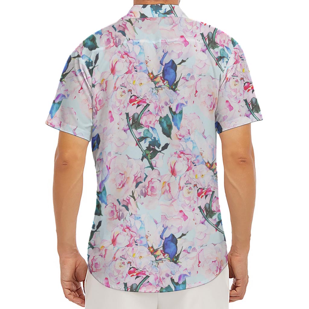 Blossom Floral Flower Pattern Print Men's Deep V-Neck Shirt