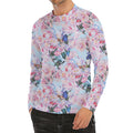 Blossom Floral Flower Pattern Print Men's Long Sleeve Rash Guard