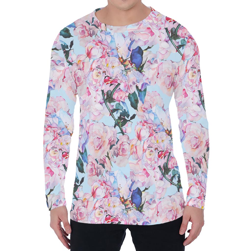 Blossom Floral Flower Pattern Print Men's Long Sleeve T-Shirt