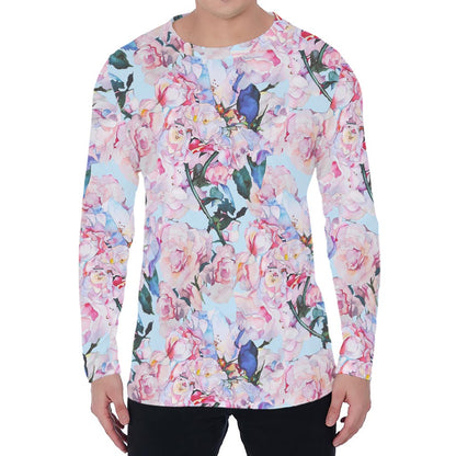 Blossom Floral Flower Pattern Print Men's Long Sleeve T-Shirt