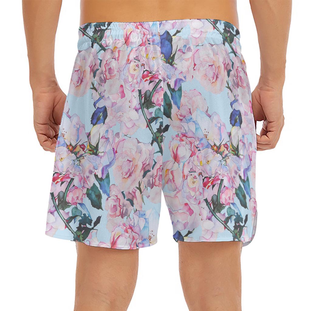 Blossom Floral Flower Pattern Print Men's Split Running Shorts