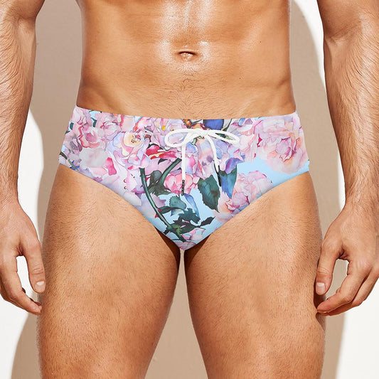 Blossom Floral Flower Pattern Print Men's Swim Briefs