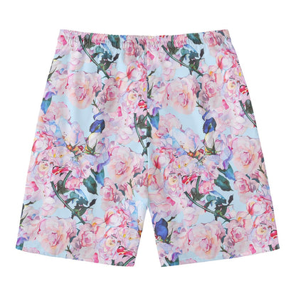Blossom Floral Flower Pattern Print Men's Swim Trunks