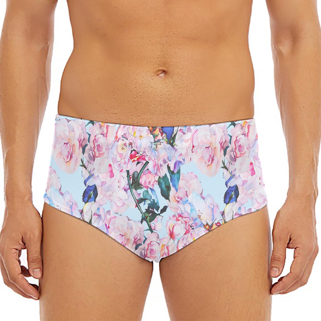 Blossom Floral Flower Pattern Print Men's Triangle Swim Briefs