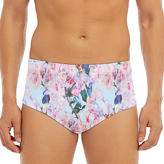 Blossom Floral Flower Pattern Print Men's Triangle Swim Briefs