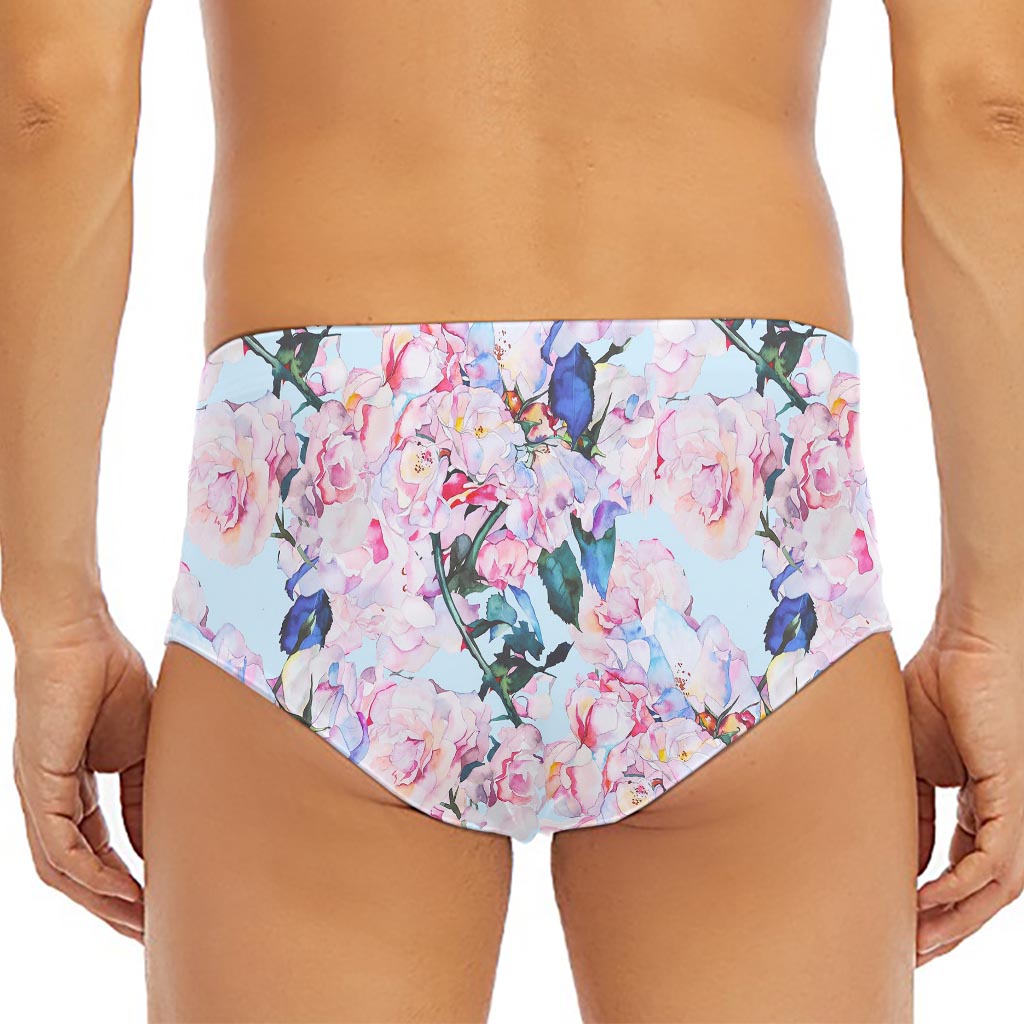 Blossom Floral Flower Pattern Print Men's Triangle Swim Briefs