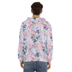 Blossom Floral Flower Pattern Print Men's Velvet Pullover Hoodie