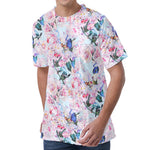 Blossom Floral Flower Pattern Print Men's Velvet T-Shirt