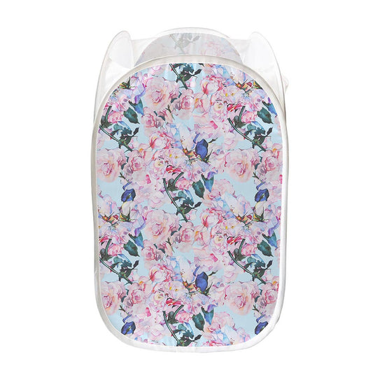 Blossom Floral Flower Pattern Print Mesh Laundry Hamper
