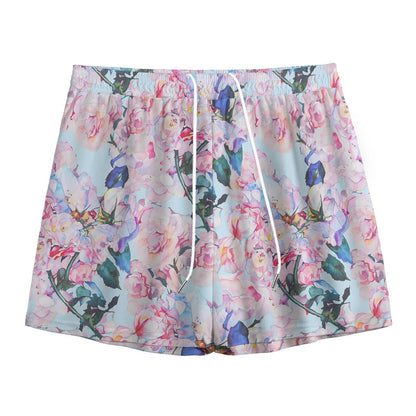 Blossom Floral Flower Pattern Print Mesh Shorts