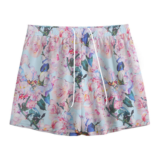 Blossom Floral Flower Pattern Print Mesh Shorts