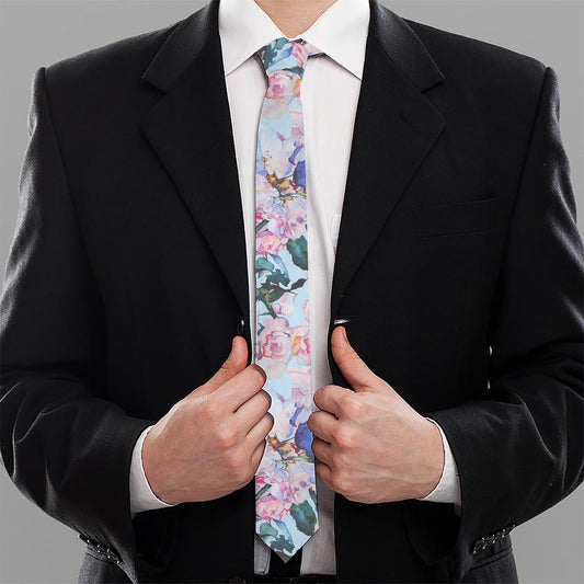 Blossom Floral Flower Pattern Print Necktie