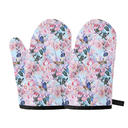 Blossom Floral Flower Pattern Print Oven Mitts