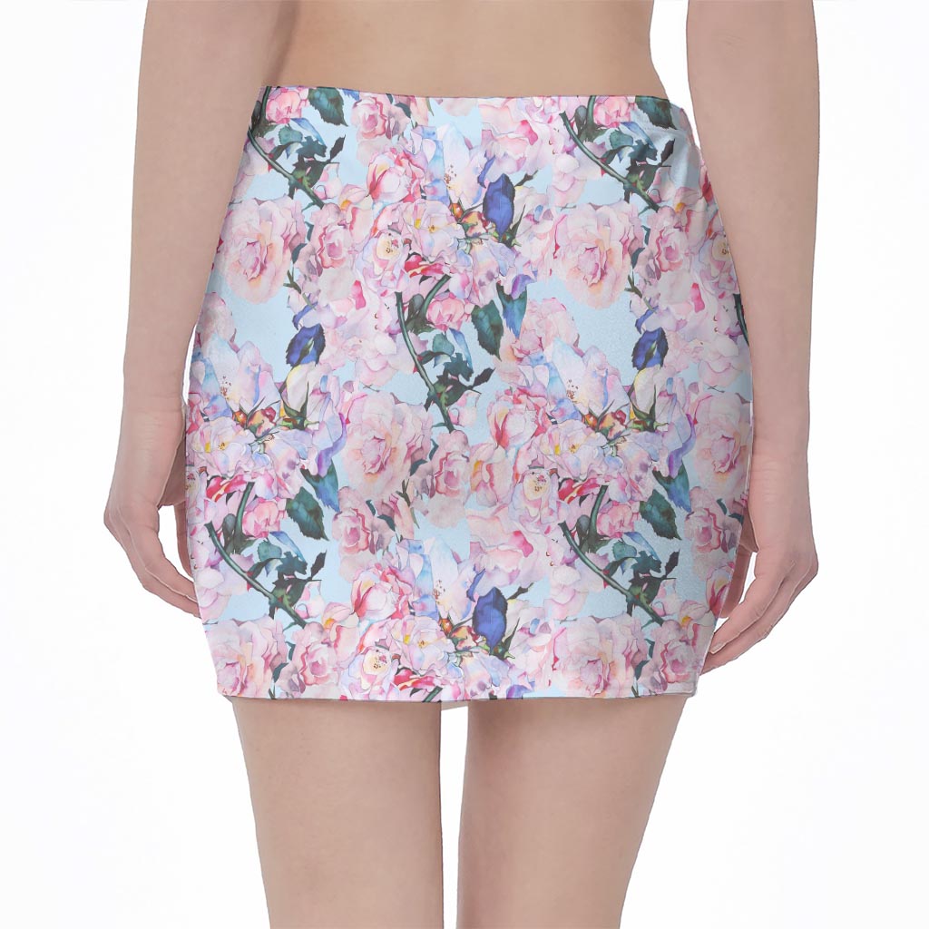 Blossom Floral Flower Pattern Print Pencil Mini Skirt