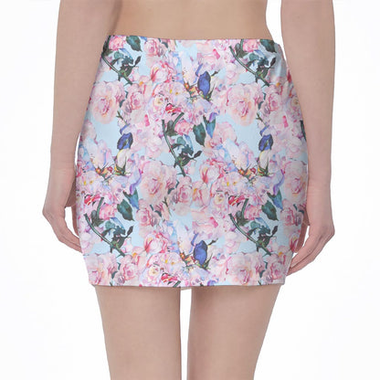 Blossom Floral Flower Pattern Print Pencil Mini Skirt
