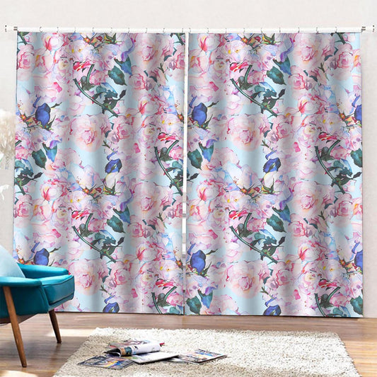 Blossom Floral Flower Pattern Print Pencil Pleat Curtains