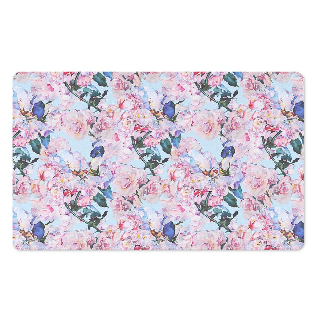 Blossom Floral Flower Pattern Print Polyester Doormat