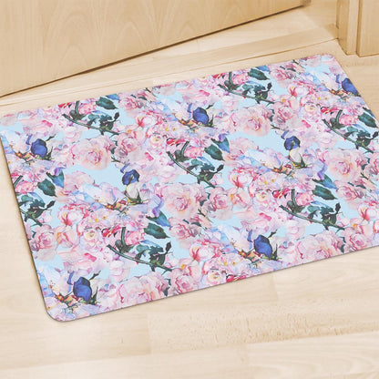 Blossom Floral Flower Pattern Print Polyester Doormat
