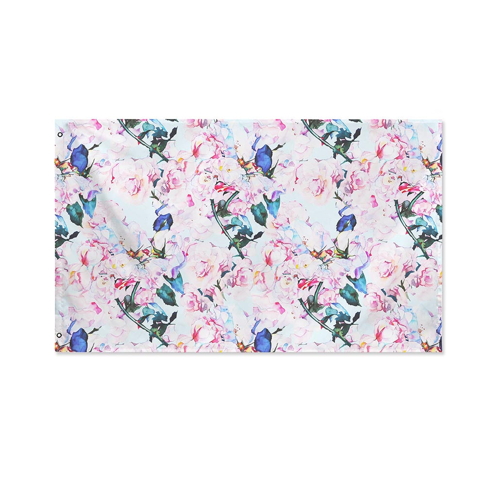Blossom Floral Flower Pattern Print Polyester Flag