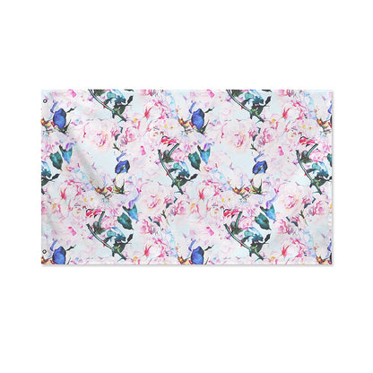 Blossom Floral Flower Pattern Print Polyester Flag