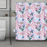 Blossom Floral Flower Pattern Print Polyester Shower Curtain