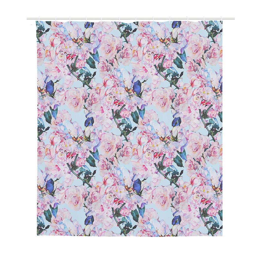 Blossom Floral Flower Pattern Print Polyester Shower Curtain