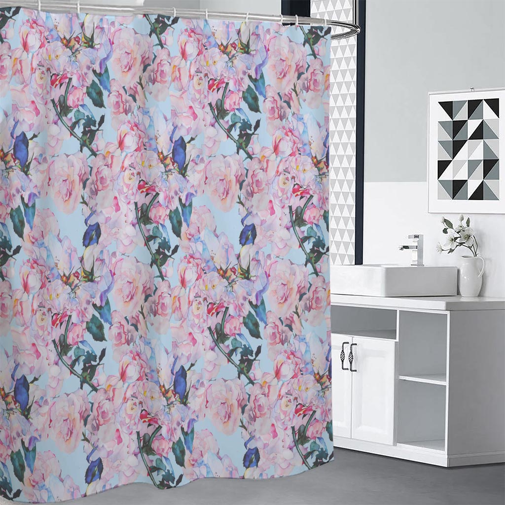 Blossom Floral Flower Pattern Print Premium Shower Curtain