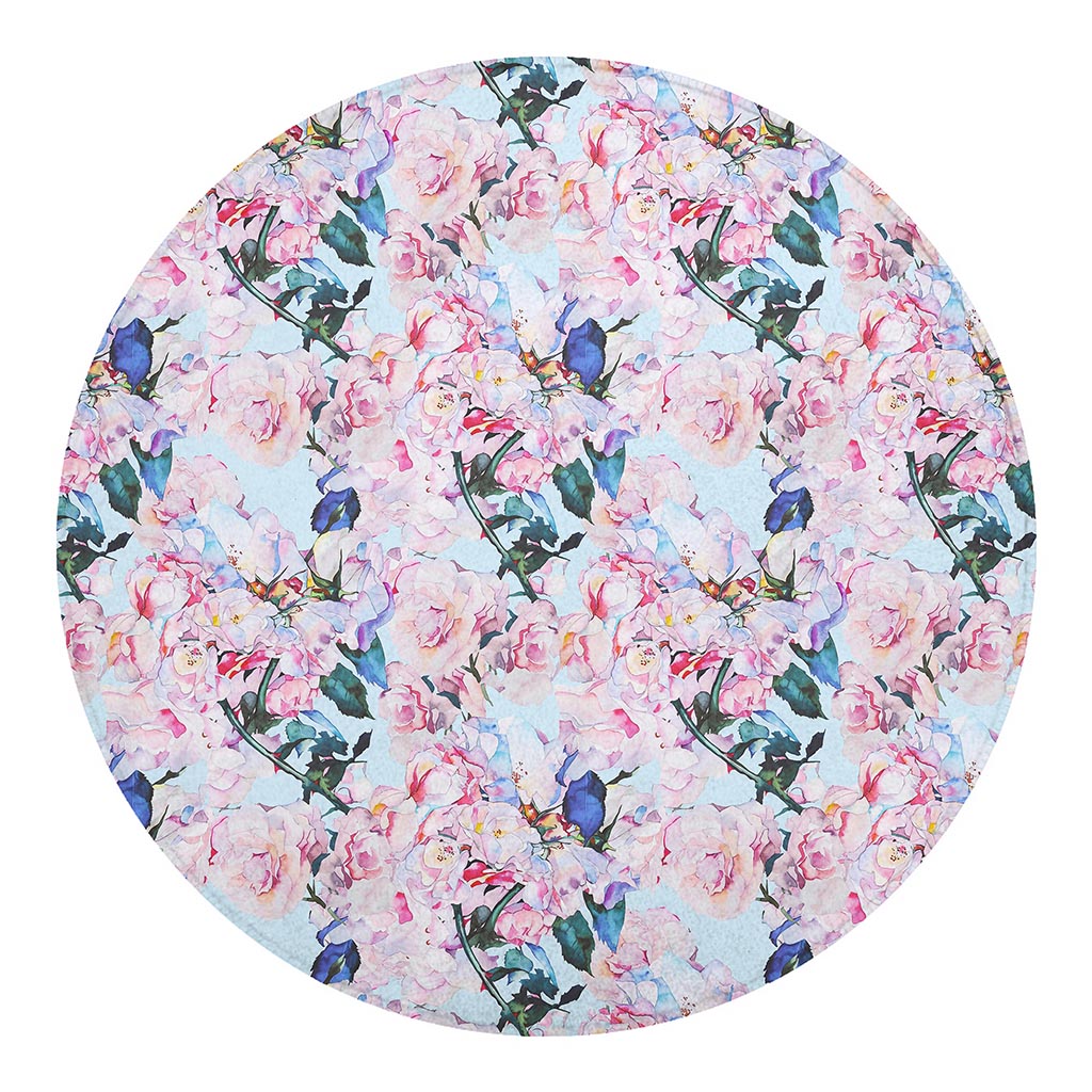Blossom Floral Flower Pattern Print Round Blanket