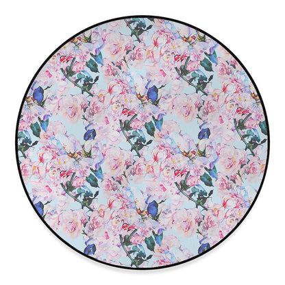 Blossom Floral Flower Pattern Print Round Floor Mat