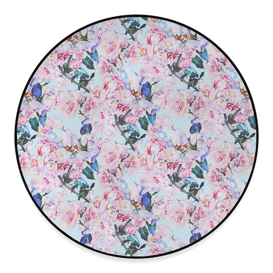 Blossom Floral Flower Pattern Print Round Floor Mat