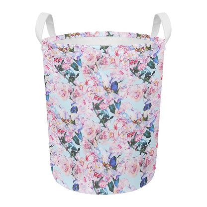 Blossom Floral Flower Pattern Print Round Laundry Basket