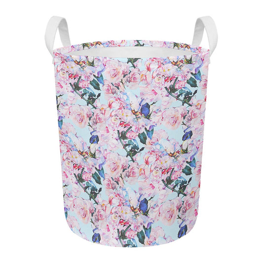 Blossom Floral Flower Pattern Print Round Laundry Basket