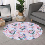 Blossom Floral Flower Pattern Print Round Rug