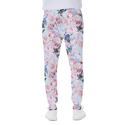 Blossom Floral Flower Pattern Print Scuba Joggers