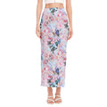 Blossom Floral Flower Pattern Print Side Slit Maxi Skirt