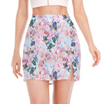 Blossom Floral Flower Pattern Print Side Slit Mini Skirt