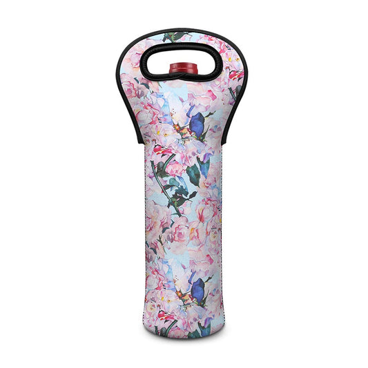 Blossom Floral Flower Pattern Print Single Neoprene Wine Tote
