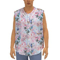 Blossom Floral Flower Pattern Print Sleeveless Baseball Jersey