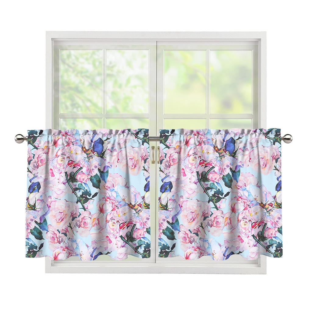 Blossom Floral Flower Pattern Print Tier Curtains