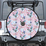 Blossom Floral Flower Pattern Print Tire Cover With Camera Hole