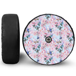 Blossom Floral Flower Pattern Print Tire Cover With Camera Hole