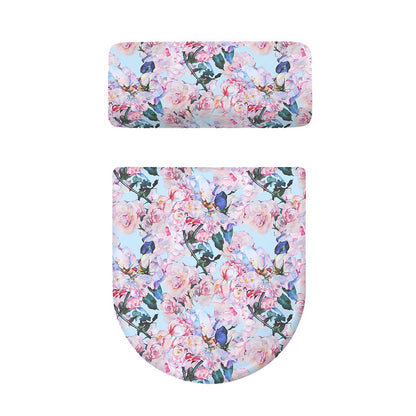 Blossom Floral Flower Pattern Print Toilet Lid And Tank Cover Set