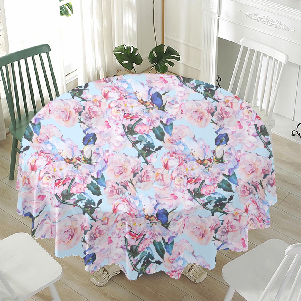 Blossom Floral Flower Pattern Print Waterproof Round Tablecloth
